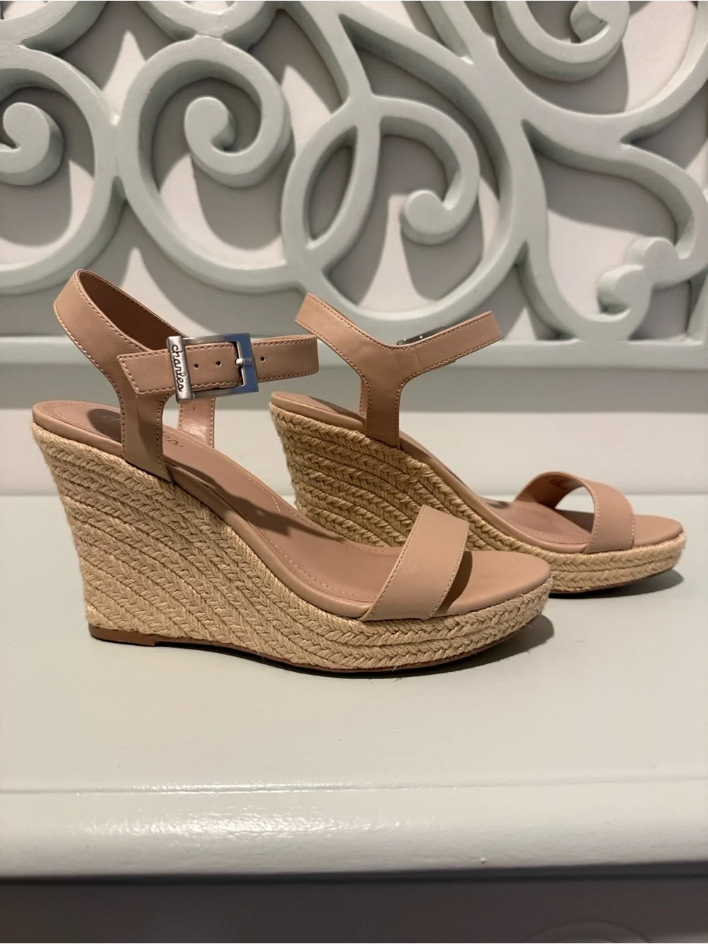 Charles By Charles David Nude Espadrille Wedge Sandals